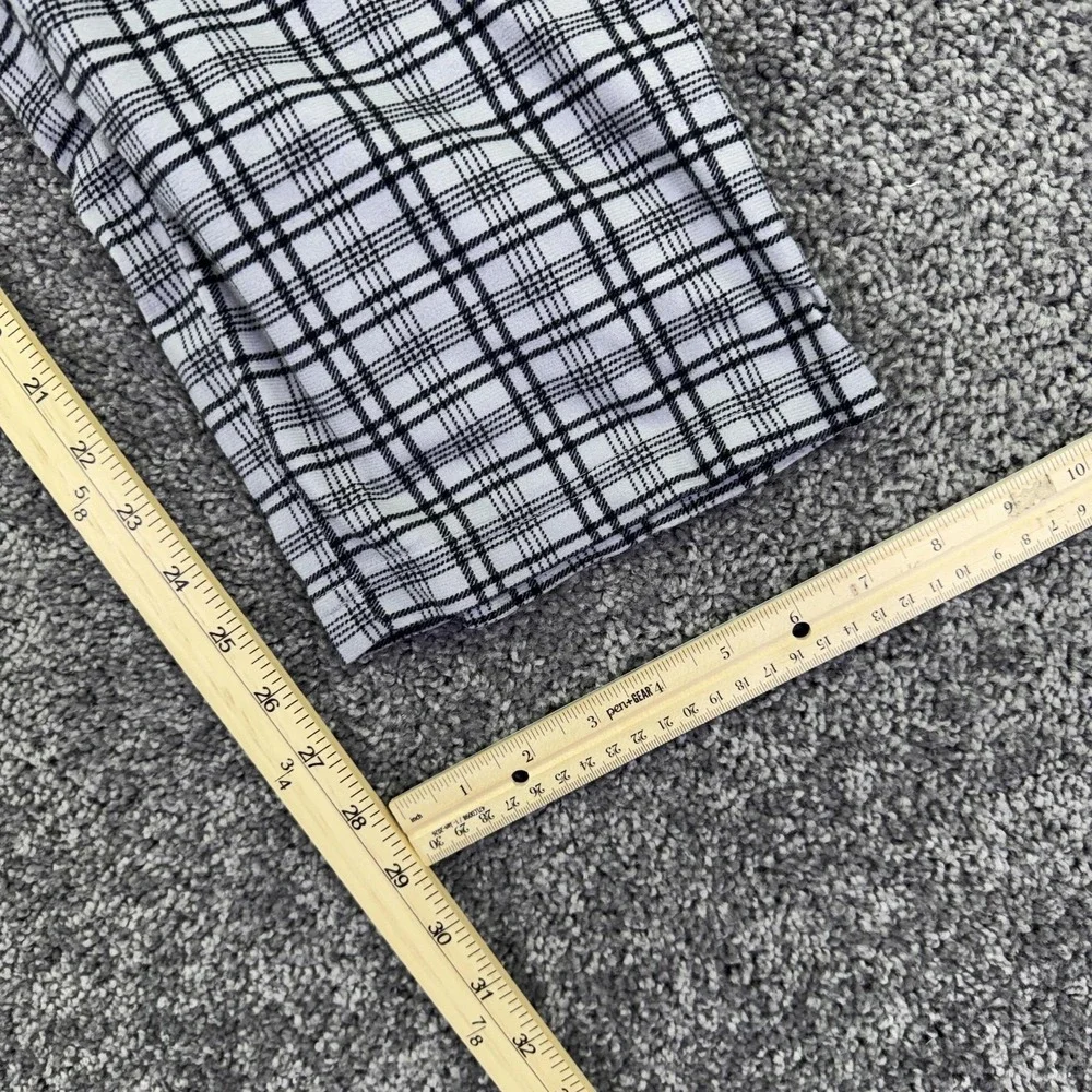 Nautica Pajama Pants Mens Medium Gray Plaid Flannel Drawstring Sleep Lounge